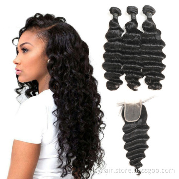 Wholesale Loose Deep Wave Brazilian Hairs in Guangzhou Sale In Dubai Hair Bundles Grade 10A Hair Extensions